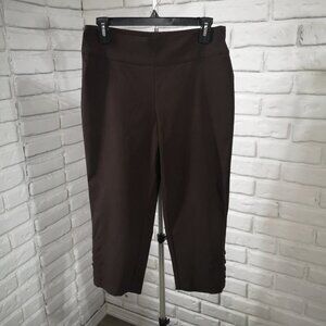 2 / $30.00 - Denver Hayes Ladies Size 6 Dark Brown Pull On Style Capri Pants